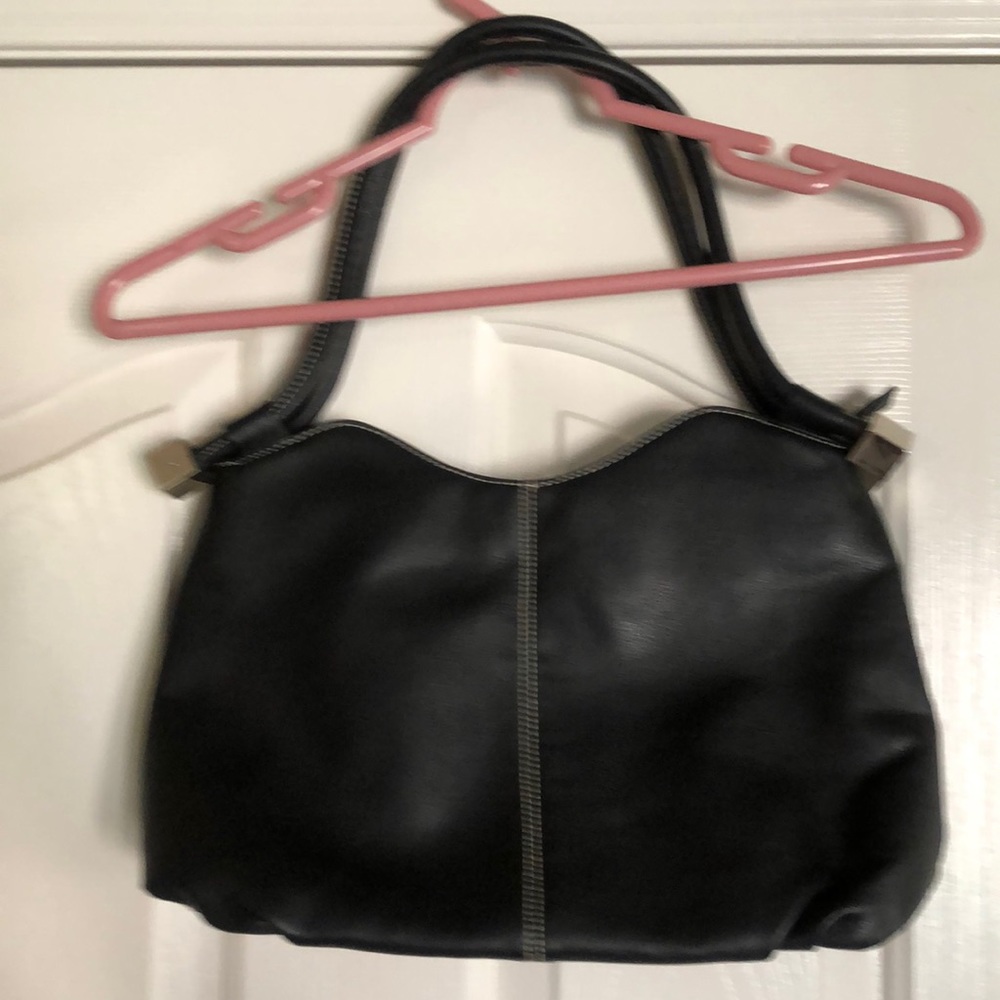 Black leather bag